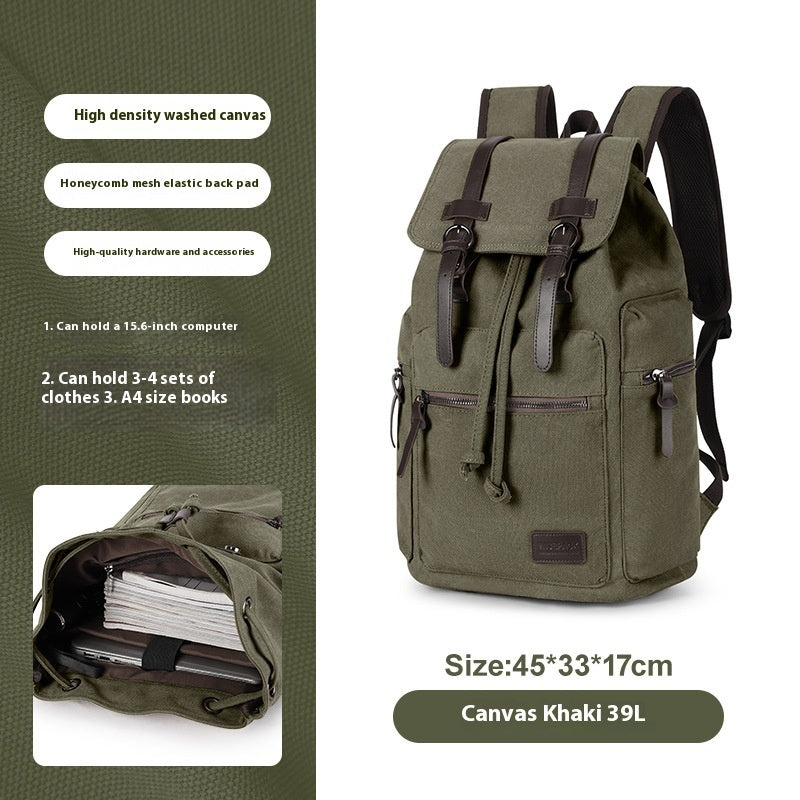 Retro Men's Canvas Backpack Small