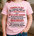 Christian Girl Shirt – Spoiled by Grandma February Edition – From Grandma to Granddaughter NGHL02 (SKU07-181-02)