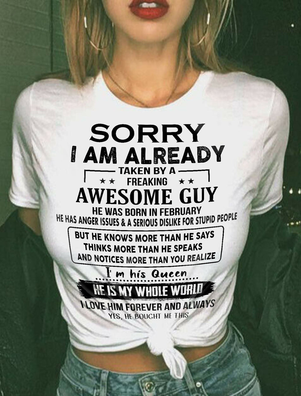 February - Awesome Boyfriend Born In February- Special gift for your Girlfriend - From Husband NGHL02 (SKUT08-11-02)