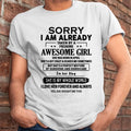 April - Sorry I Am Already Taken By A Freaking Awesome Girl - Gift For Husband From Wife - NGHL04 (SKU-TSRGIRL-04)