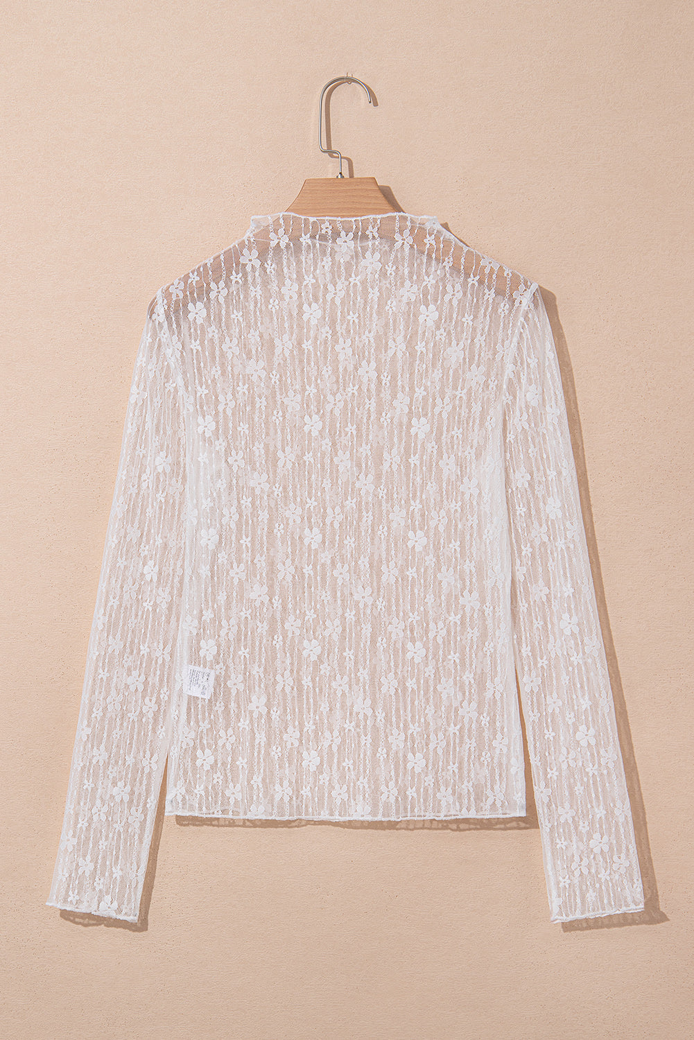 Adalynn Sheer Floral Lace Long Sleeve Top
