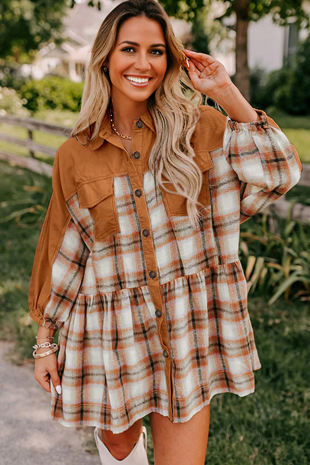 Leila Ruffle Hem Tunic Shirt