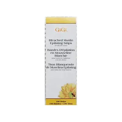 Gigi Bleached Muslin Epilating Strips Small (1.75 x 4.5) 100 Strips - 16 Oz