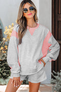 Charlie Raw Hem Pullover and Casual Shorts Set