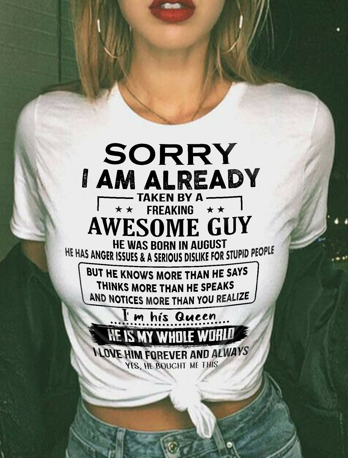 August - Awesome Boyfriend Born In August- Special gift for your Girlfriend - From Husband NGHL08 (SKUT08-11-08)