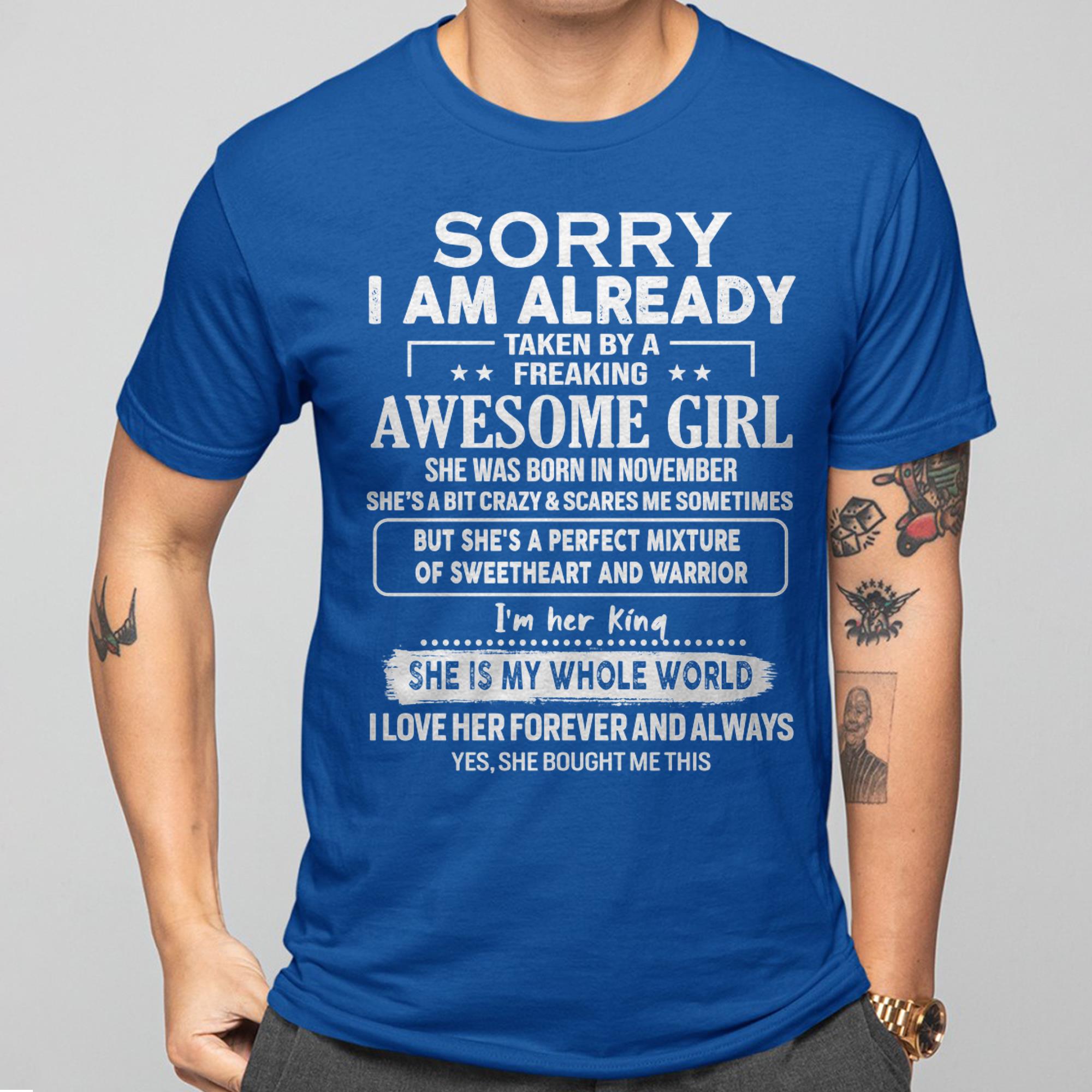 November - Awesome Girl - Perfect Gift For Your Boyfriend, Husband From Wife - NGHL11 (SKU04-86MT-11)
