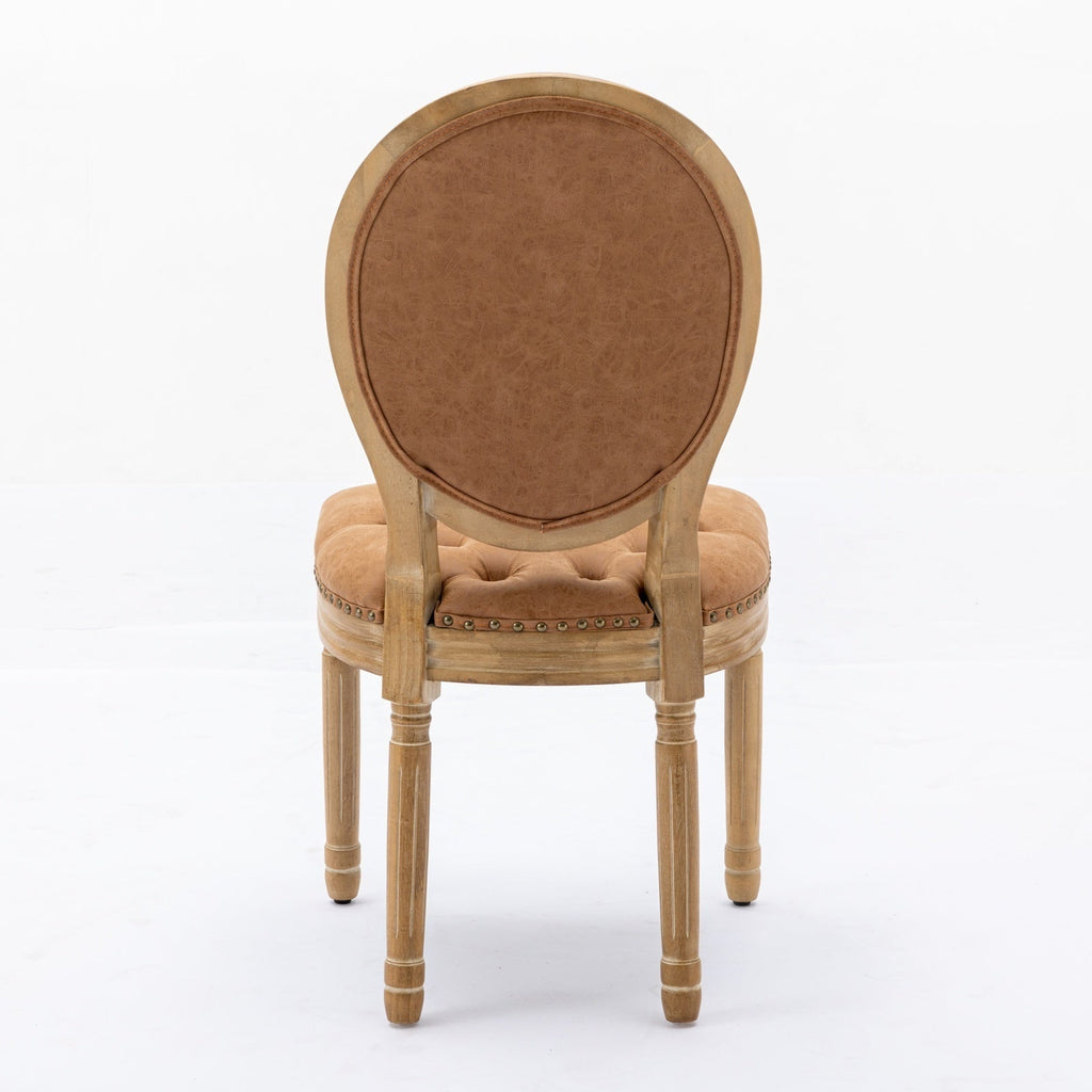 Set of 2 French Style Solid Wood Antique Dining Chairs