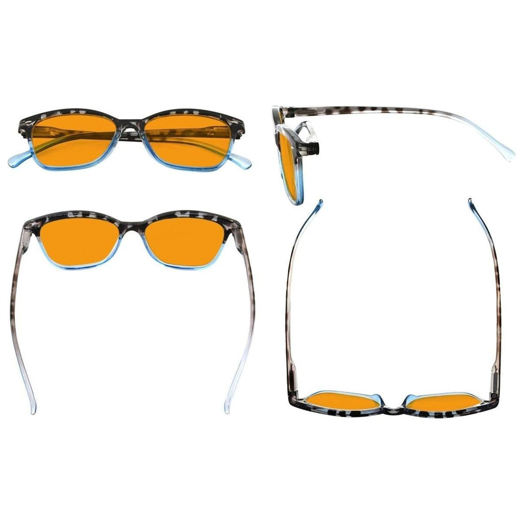 10 Pack Orange Lens Cat Eye Blue Light Blocking Reading Glasses DS9111