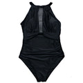 Ladies Swimsuit Chest Mesh Stitching Pleating Craft One Piece Swimsuit Bikini