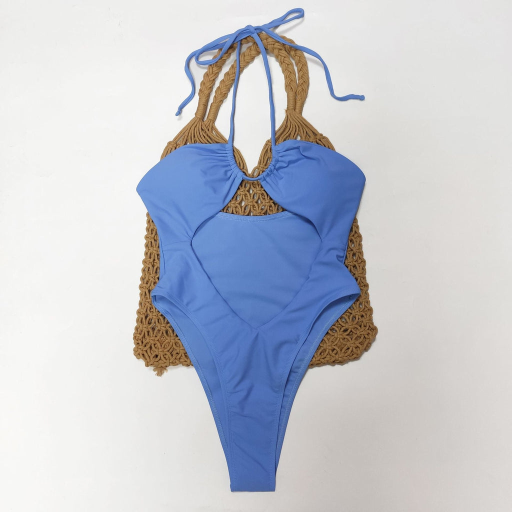 Swimwear Solid Color Sexy One Piece Swimsuit Women Bikini