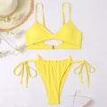 Popular Special Fabric Sunken Stripe Sexy Bikini Split Women Swimsuit