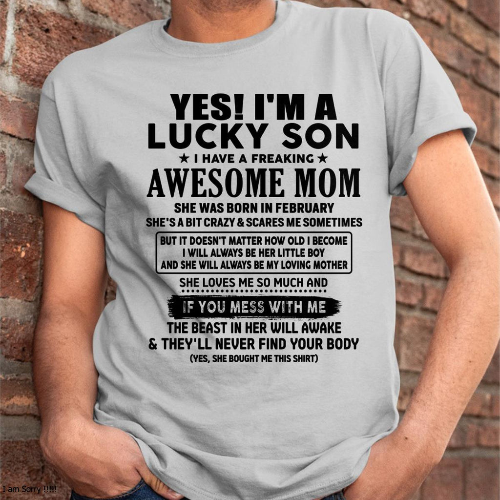 February - I am Lucky Son - Gift For Son From Mom - NGHL02 - (SKU-T1206LMS-02)