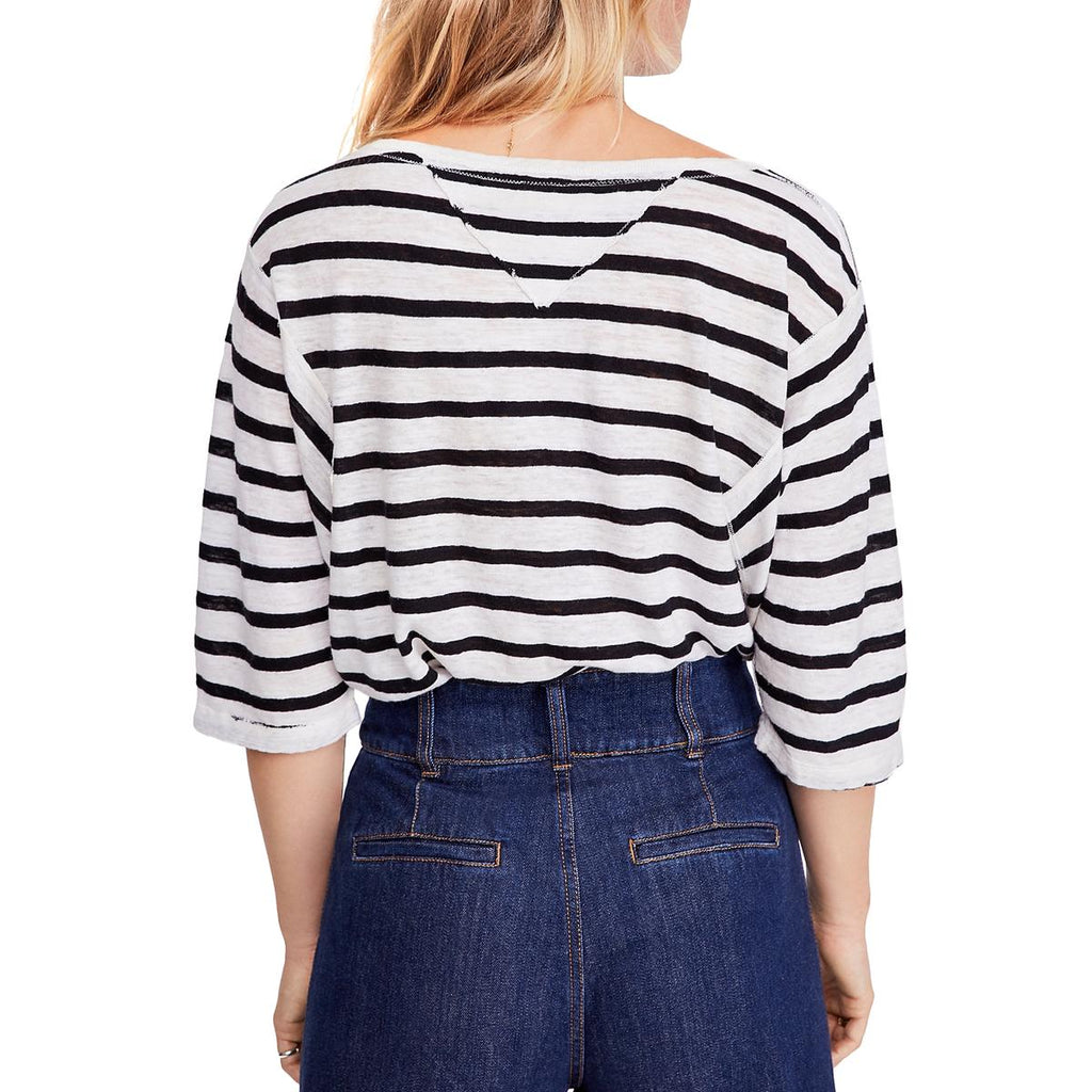 We the Free Womens Head in the Clouds Striped V Neck T-Shirt