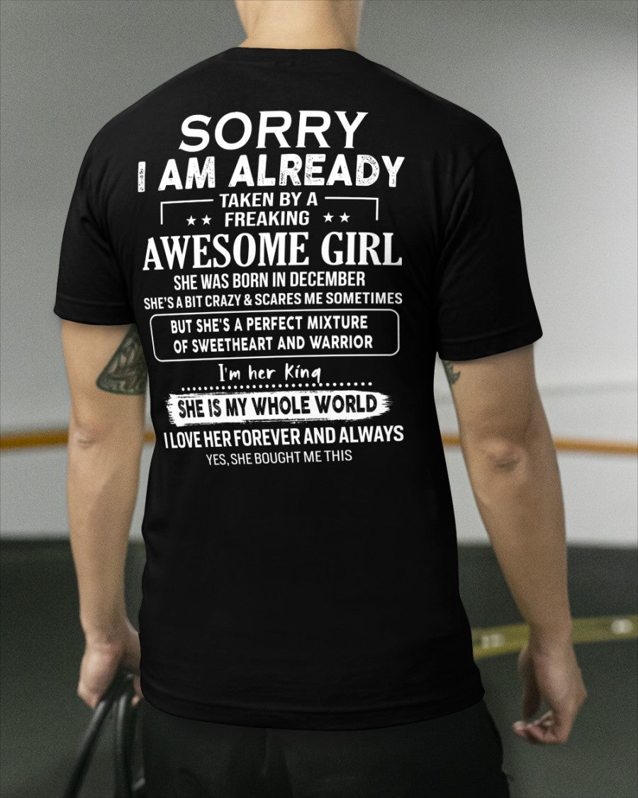 December - Awesome girl - Perfect gift for your boyfriend - (SKU04-86-12) - From Wife NGHL12