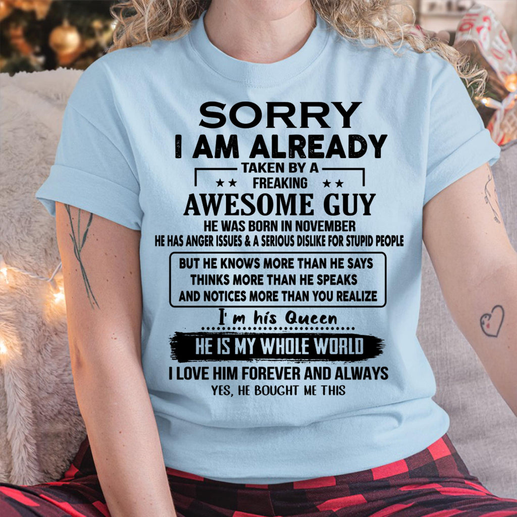 November - Awesome Guy - Perfect gift for your girlfriend or wife From Husband - NGHL11 (SKUT08-11-11)