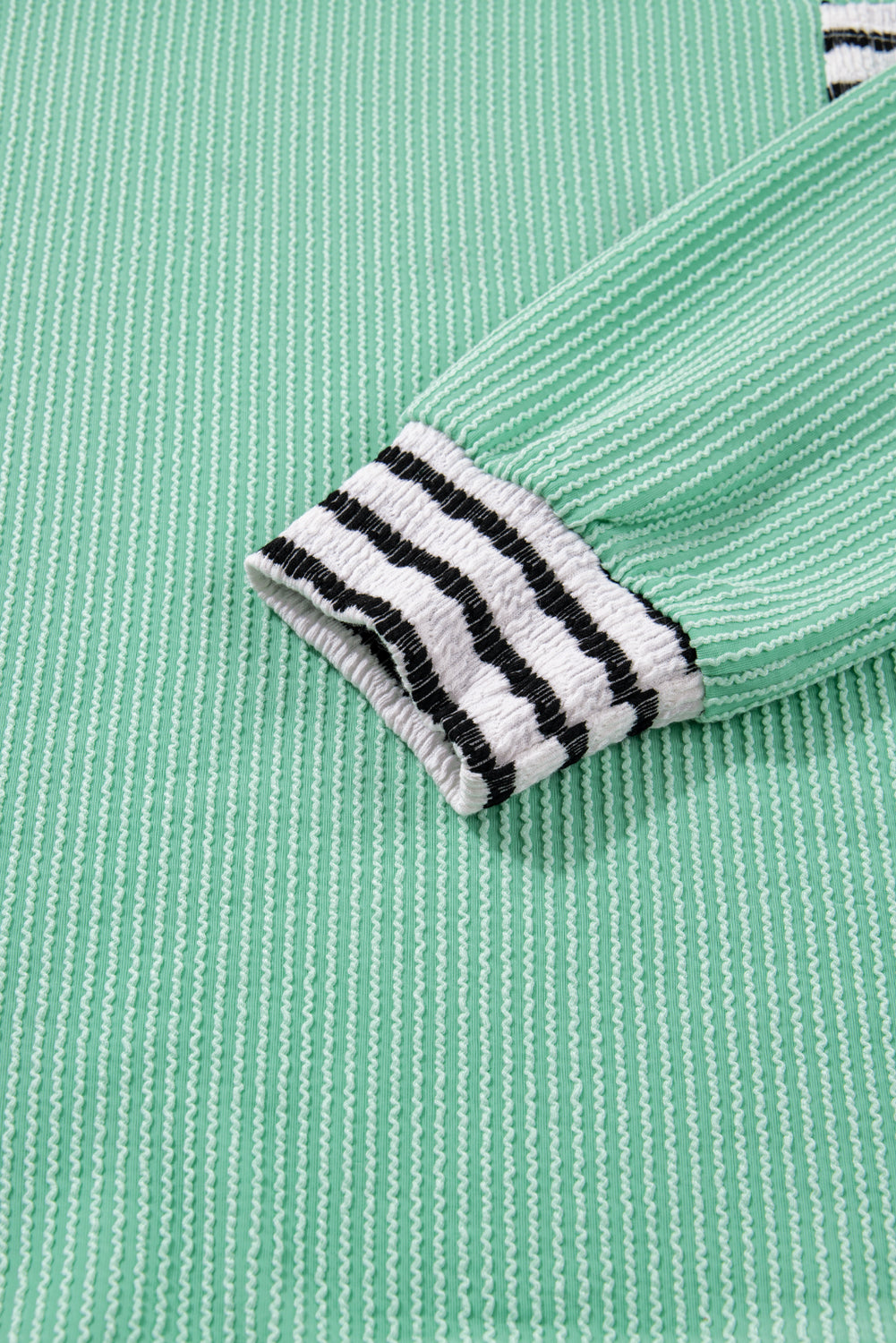 Claire Contrast Striped Patchwork Long Sleeve Top