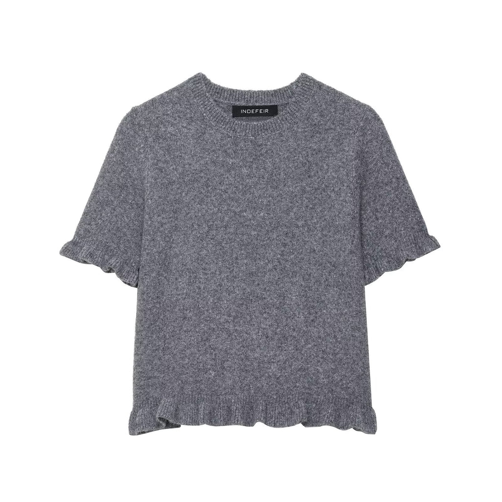 round Neck Solid Color Loose Pullover Niche Knitwear