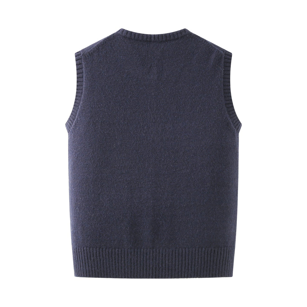 Women Clothing Diamond Lattice Knitwear Women Autumn Long Sleeve Lazy Sweater Vest