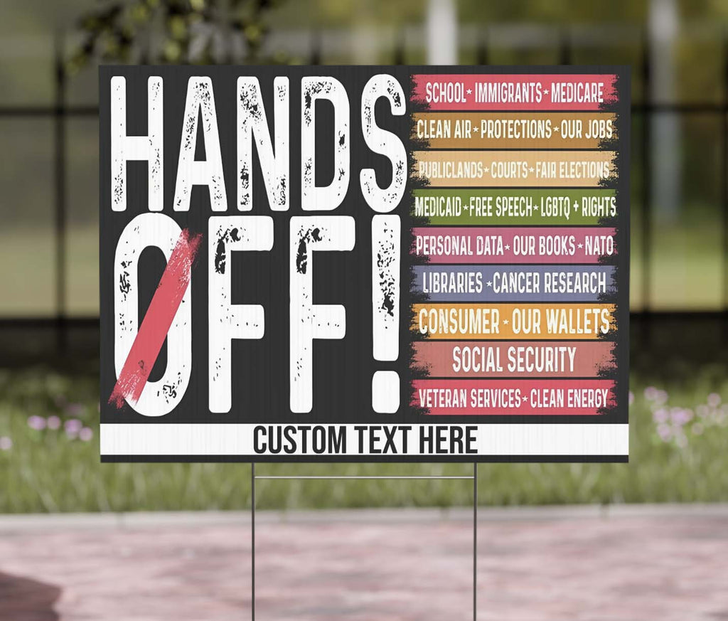 Hands Off Democracy Yard Sign – Personalized 8647 Anti Trump Anti MAGA Political Protest Sign for Democrat Resistance, Outdoor FDT & DOGE Yard Display 682189