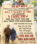 Special Gift For Wife Blanket - From Husband (SKU26B-0191)