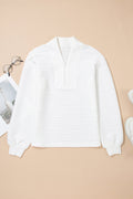 Nyomi Color Textured Zip Pullover