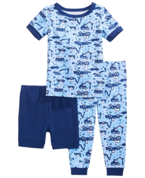 Max and Olivia Boys 3-Pc. Printed Pajama Set, Size 24Months