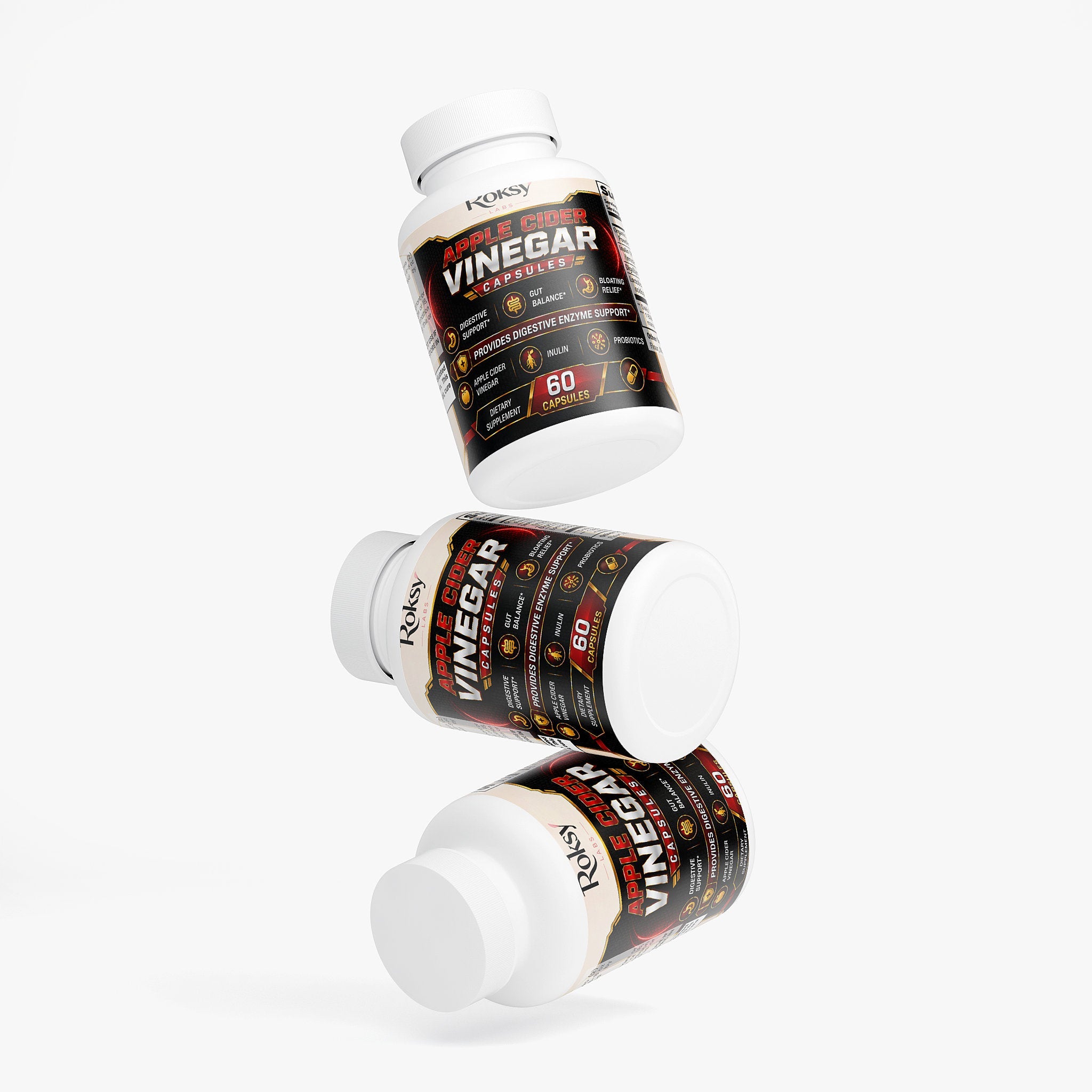 Apple Cider Vinegar Capsules for Weight Loss | ACV Pills with Probiotics & Enzymes | 60ct