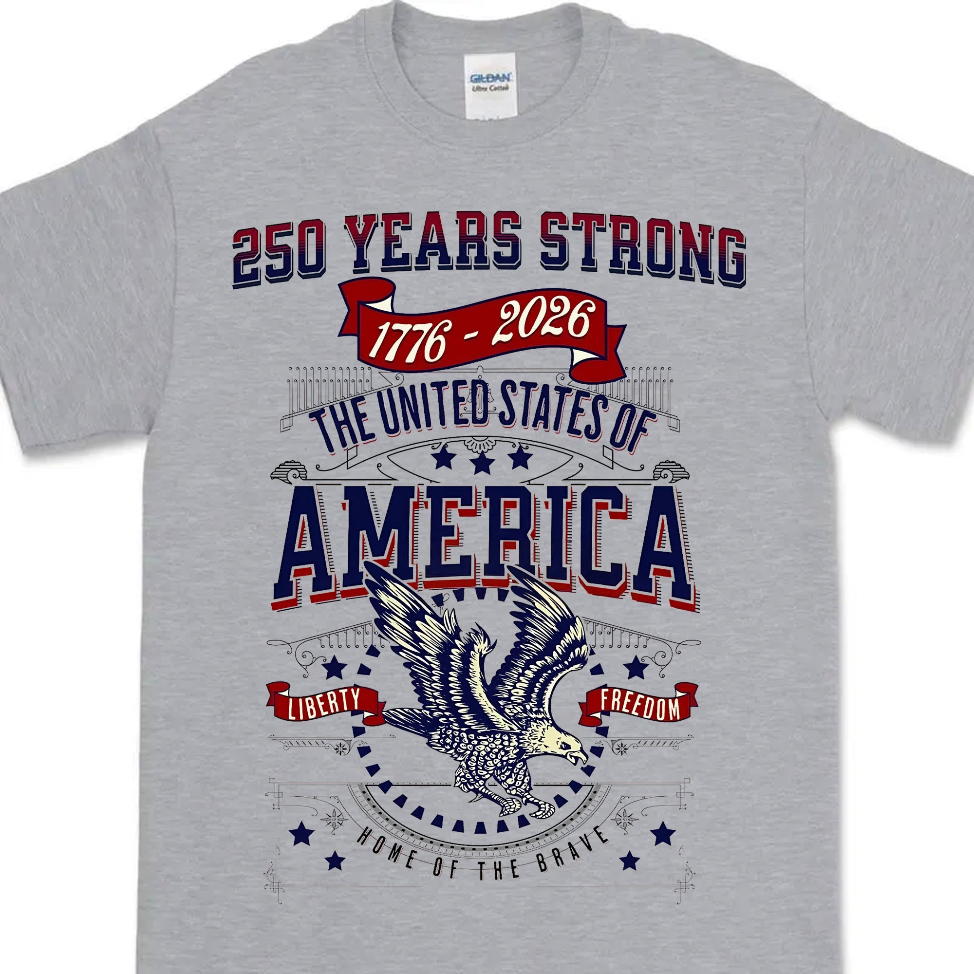 250 Years Strong USA Shirt with eagle design celebrating America's 250th anniversary