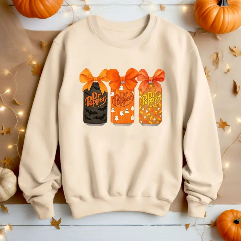Dr Pepper Halloween sweatshirt - Spooky & Casual Graphic Top