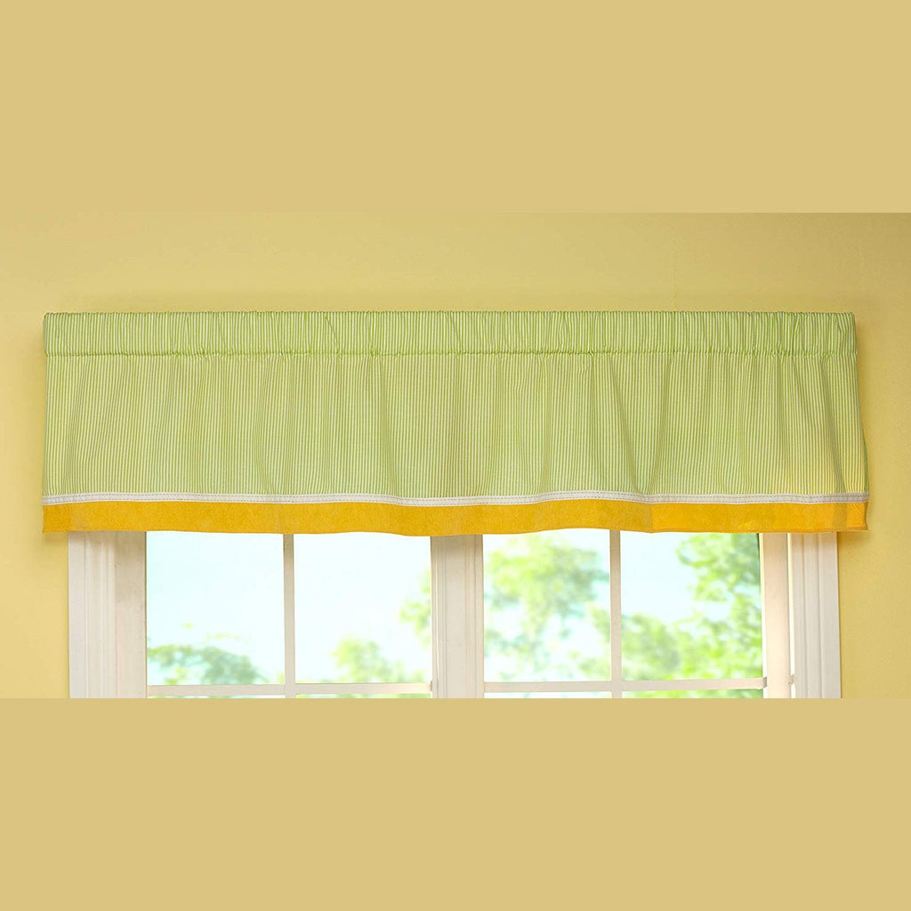 Carter's Animals Collection Window Valance, 60 x 14 Yellow Green Stripes