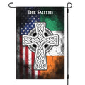 Irish And American Flag Personalized Custom Garden Flag C161