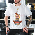 Black Woman And Books Stack Afro Girl Book Lover T-Shirt – Unisex Reading Graphic Tee