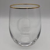4 Ct Cathys Concepts Personalized Gold Rim Stemless Wine Glasses