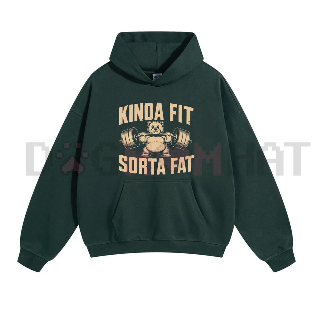 Funny Weightlifting Bear Graphic Apparel – Sarcastic Gym Humor Hoodie