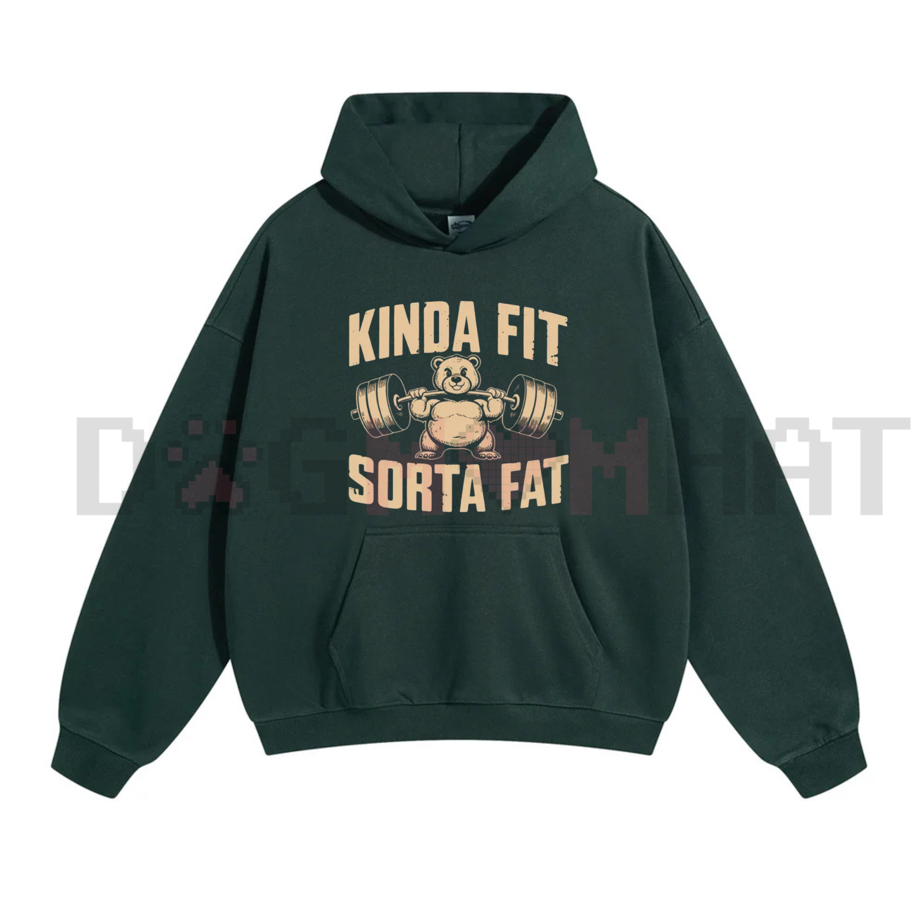 Funny Weightlifting Bear Graphic Apparel – Sarcastic Gym Humor Hoodie