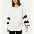 Alfani Women's Embellished Pleated-Neck Top