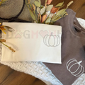 Pumpkin Outline Embroidered Comfort Colors Tee – Simple Minimal Fall Crewneck T-Shirt