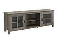 Walker Edison Furniture W70CSGDGW 70 In. Farmhouse Wood TV Stand, Grey Wash