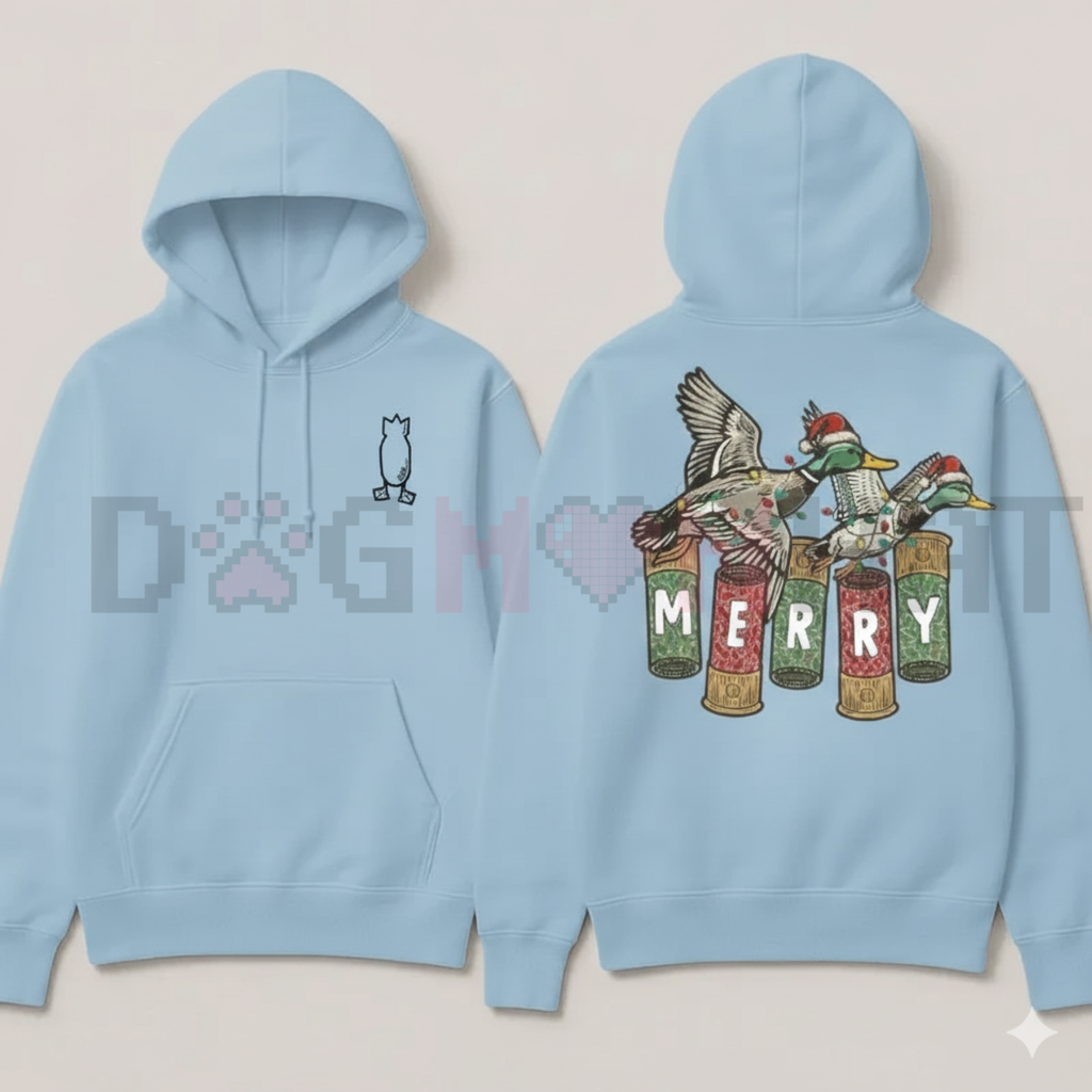 Merry Duck Hoodie – Christmas Waterfowl Graphic Hoodie
