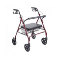 Drive Medical Heavy Duty Bariatric Red Rollator Walker With Large Padded Seat