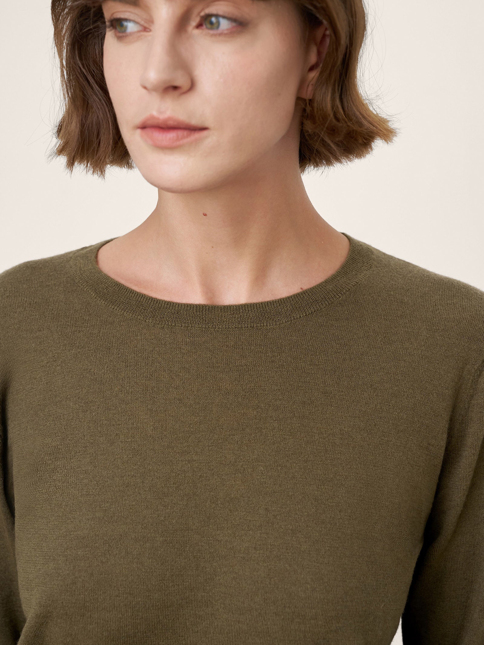 100% Extra-Fine Merino Wool Essential Crew Neck Knit Sweater BRIDGET