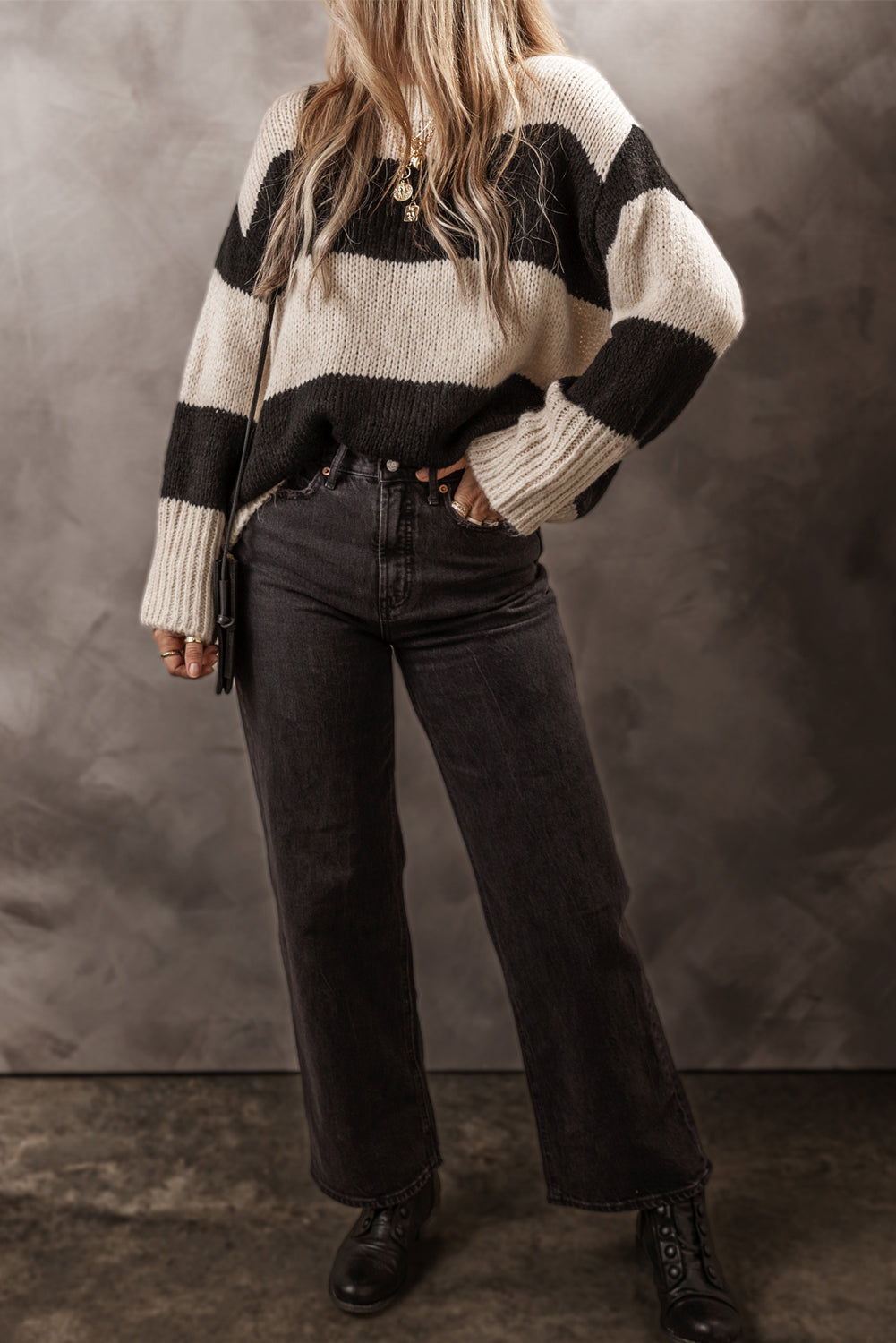 Amelia Colorblock Loose Pullover Sweater