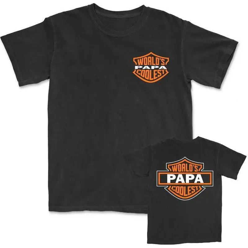World's Coolest Grandpa Nickname Gift T-Shirt – Motorcycle Dad Print, Father's Day, Birthday Gift from Grandkids