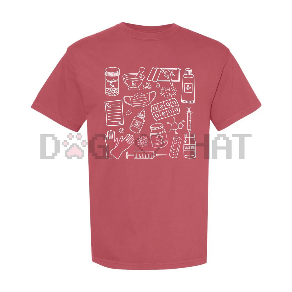 Pharmacy Doodle T-Shirt – Pharmacist & Technician Funny Medical Tee