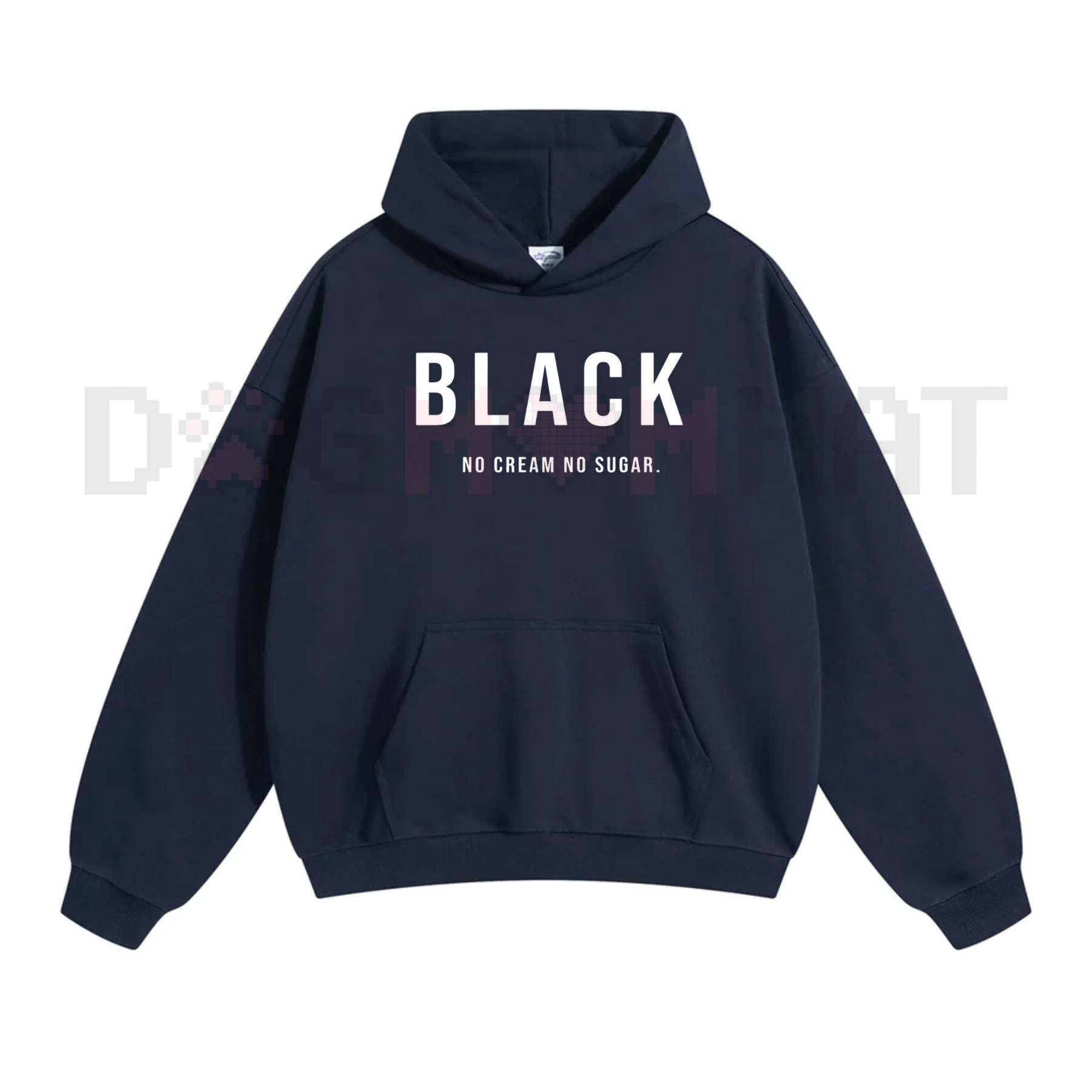 Black "No Cream, No Sugar" Hoodie – Coffee Lover Statement Pullover