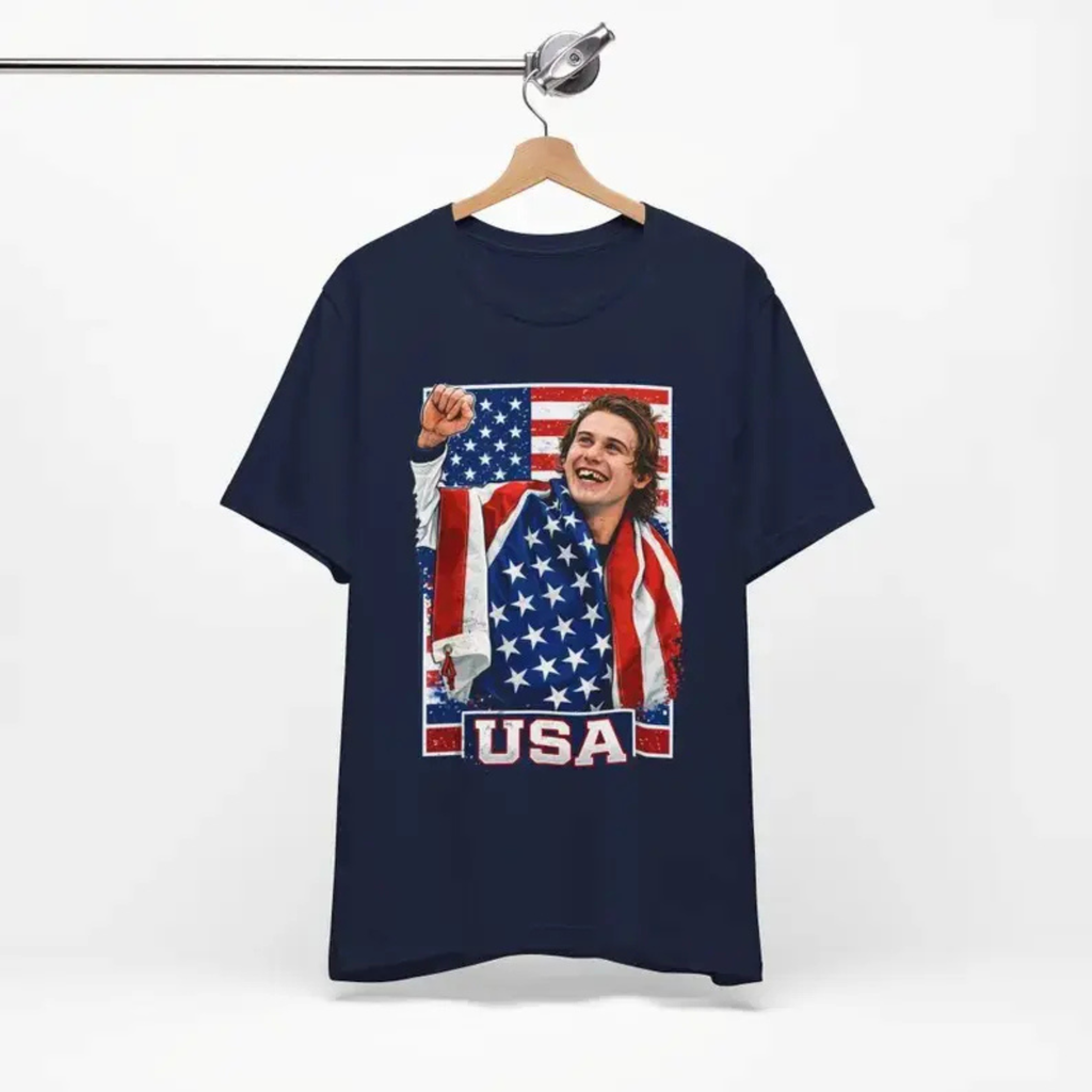 Jack Hughes Team USA Hockey Fan T-Shirt