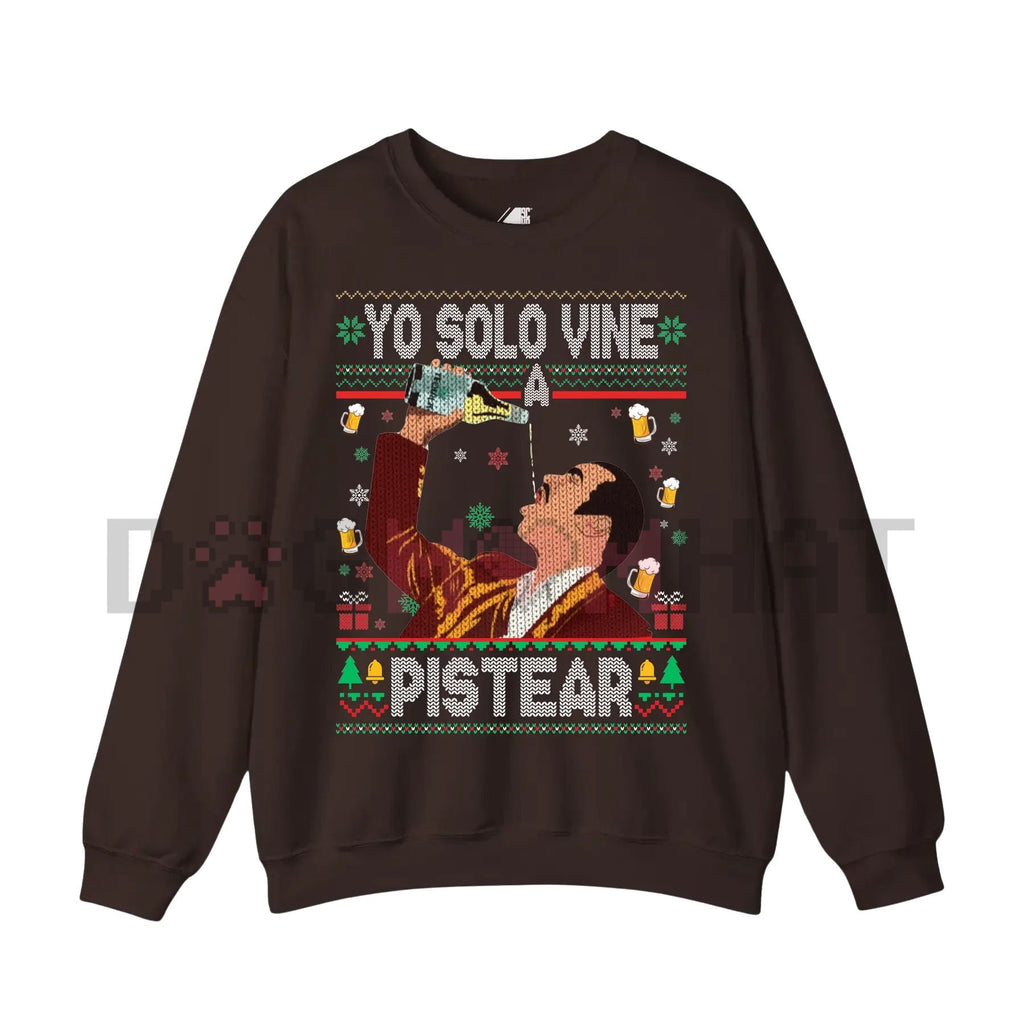 "Yo Solo Vine a Pistear" Mexico Ugly Christmas Sweater – Funny Spanglish Fiesta Holiday Pullover