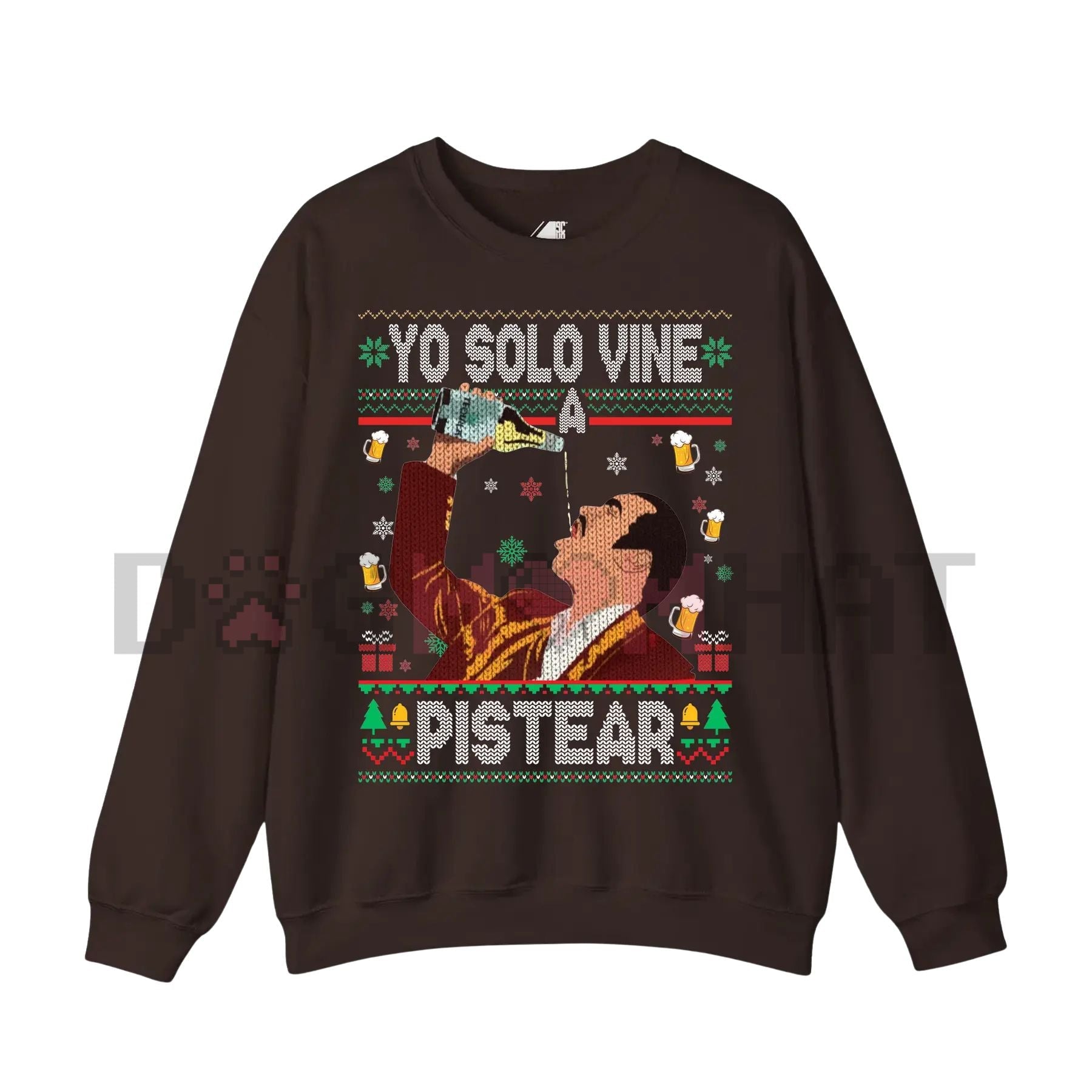 "Yo Solo Vine a Pistear" Mexico Ugly Christmas Sweater – Funny Spanglish Fiesta Holiday Pullover