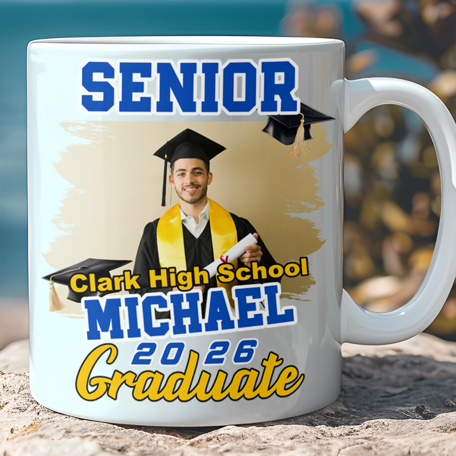 Live Preview Custom Graduation Mug - Graduation gift 2026, Senior 2026, Class of 2026 - Personalized Photo Graduation Mug C886