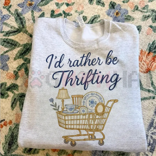 "I'd Rather Be Thrifting" Graphic Sweatshirt